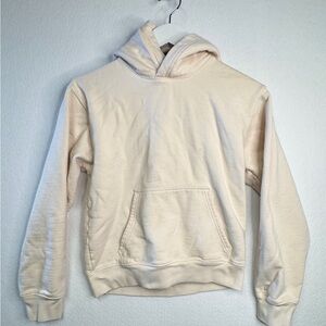 Aritzia TNA cost fleece boyfriend hoodie in cream, XS